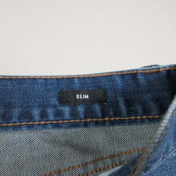 JCREW mens dark distressed FLEX slim fit jeans 32x32 EUC - Picture 4 of 8